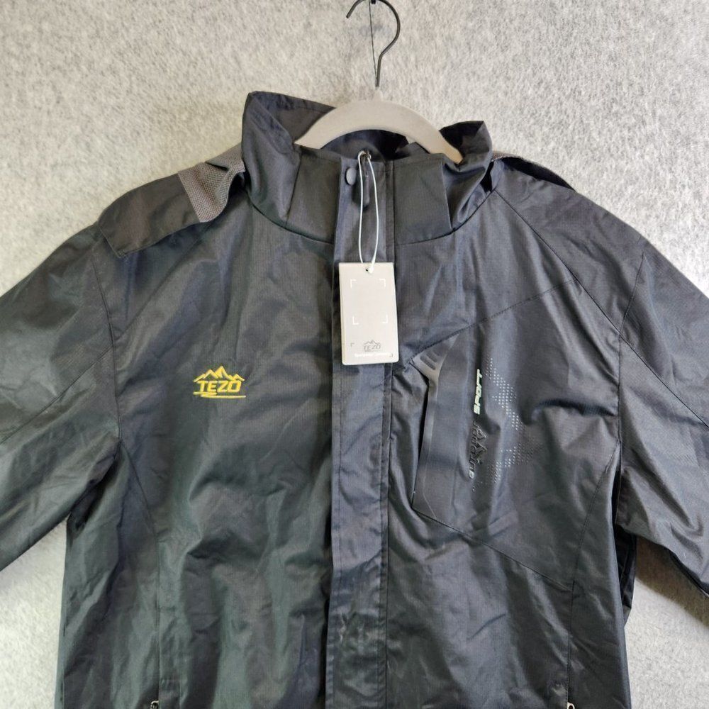 Tezo Ski Jacket Mens M Black Focus On Waterproof Windproof Durable Breathable - Picture 2 of 16